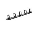 VALUE 19" 1U Cable Management Plate, C-Type, 5 Hooks, black