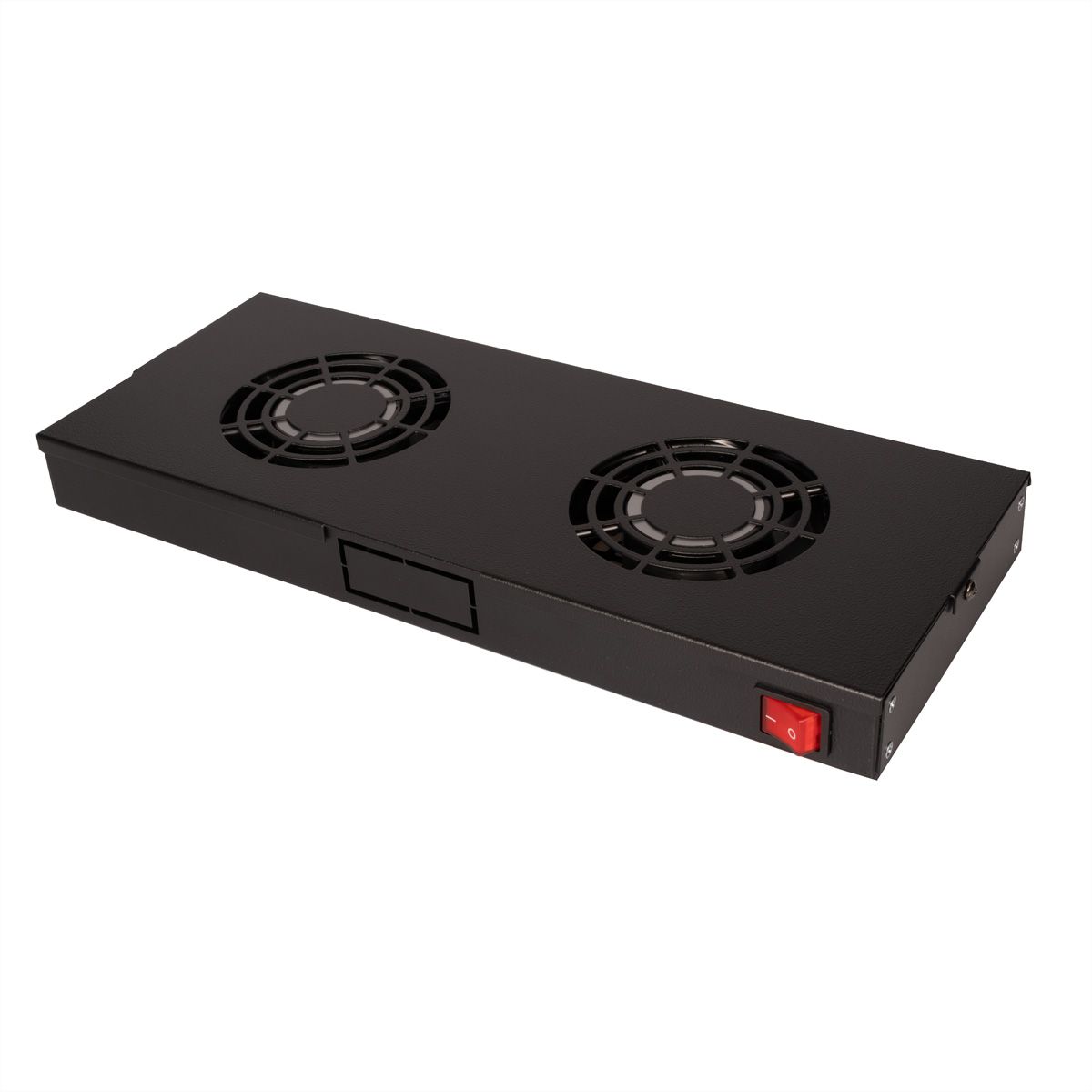 ROLINE 19" Fan unit with 2 fans, ON/OFF black