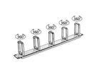 VALUE 19" 1U Cable Management Plate, C-Type, 5 Hooks, black