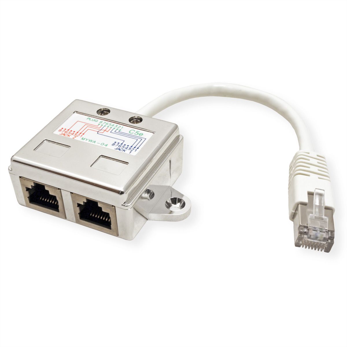 VALUE T-Adapter Cat.5e (Class D), STP, silver