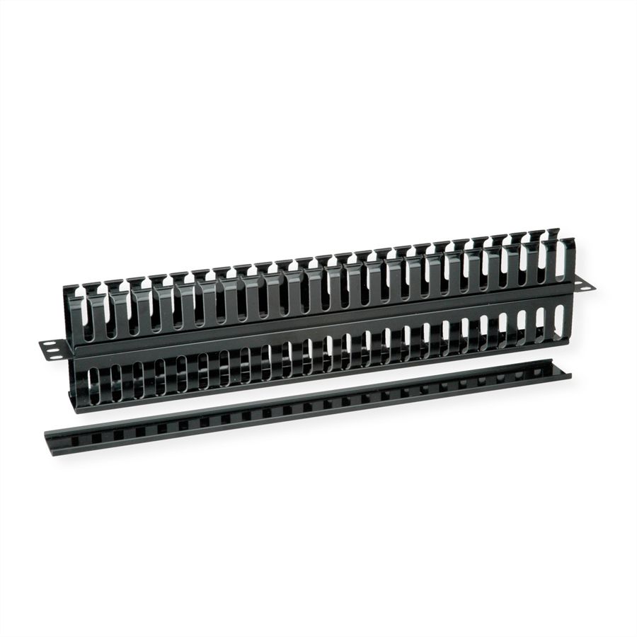 VALUE 19" Front Panel 1U with Double-Sided Patch channel, black