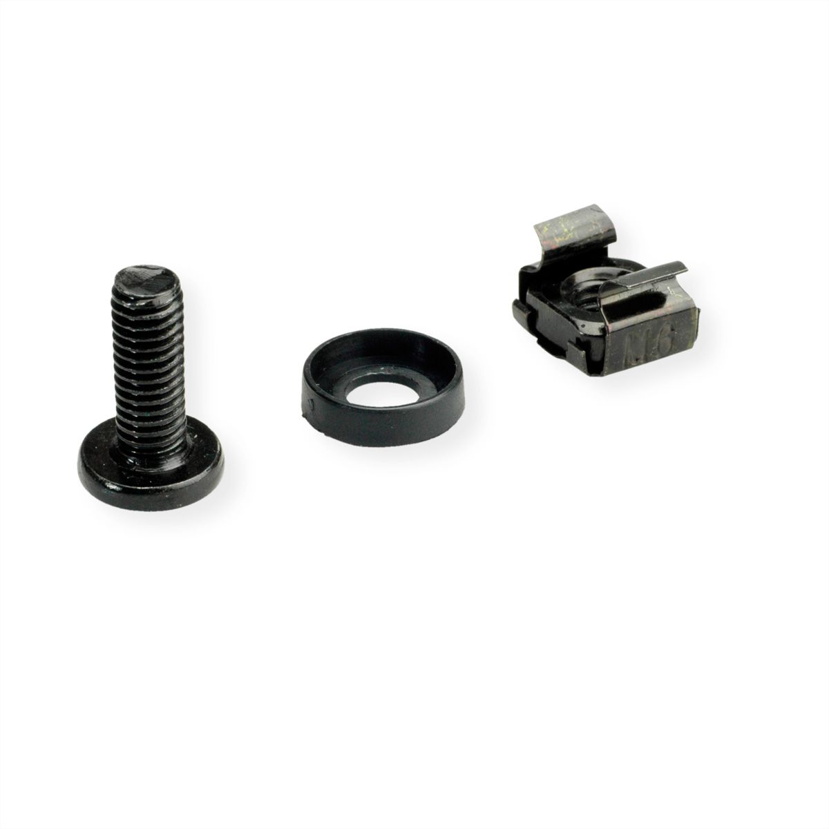 ROLINE Mounting material for 19" components, M6, 100 pieces, black
