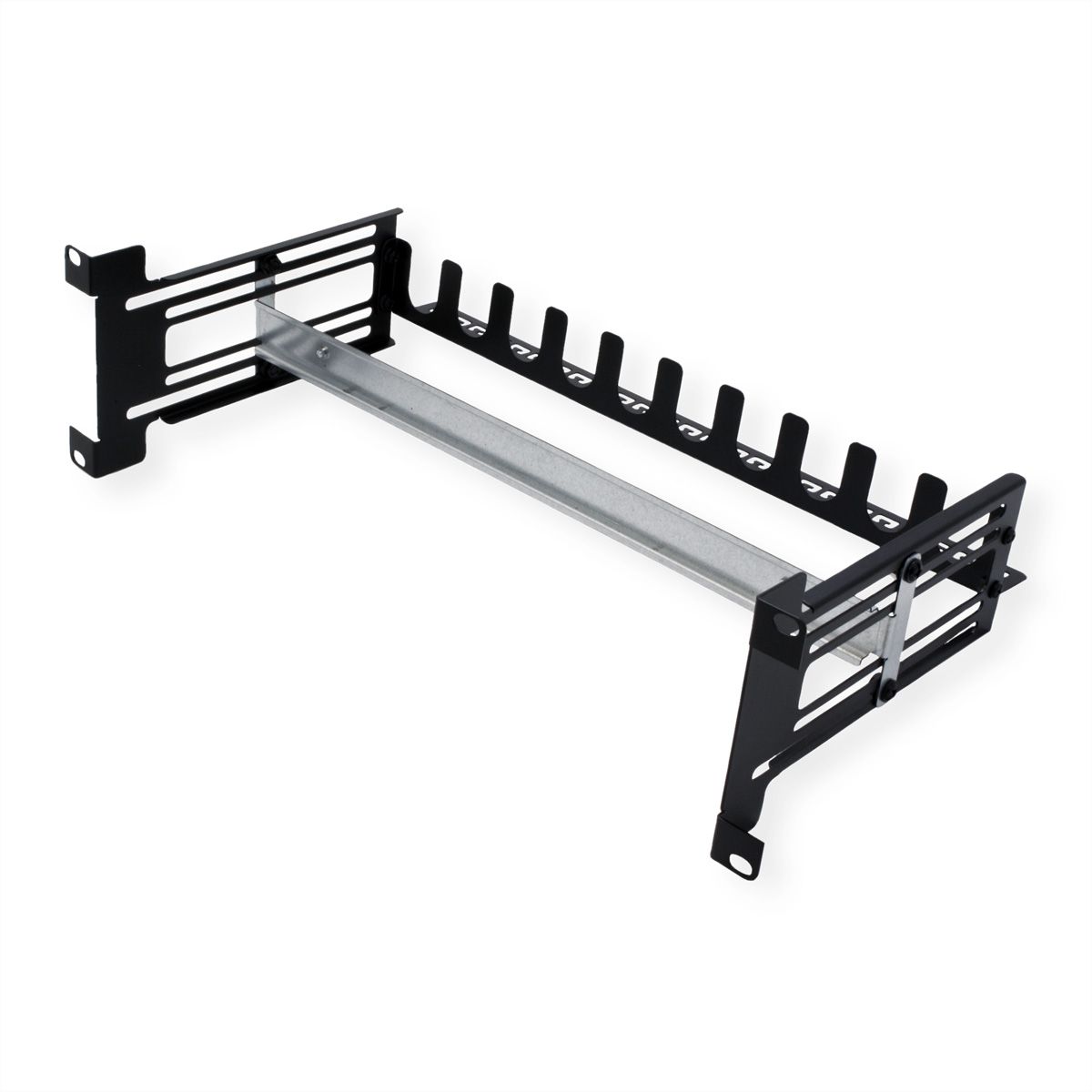 VALUE 19" Support Frame for DIN Rail-Mounted Devices, 3U, with Cable Management, black