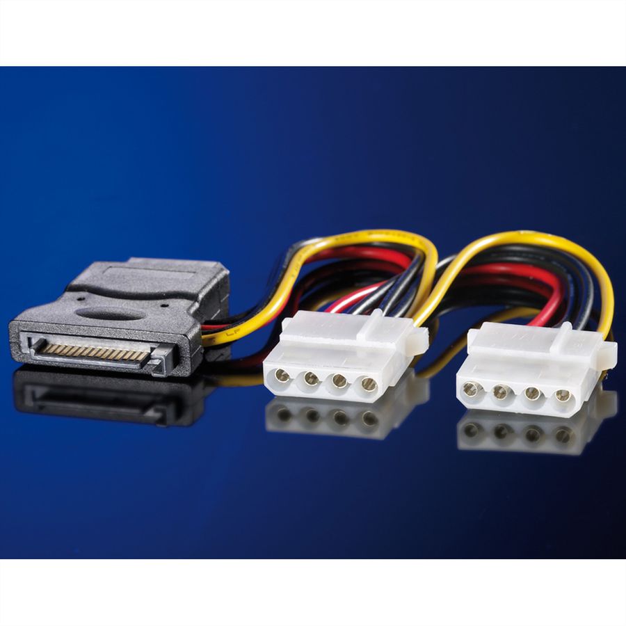 ROLINE Internal Y-Power Cable, SATA to 3x 4-pin HDD, 0.2 m