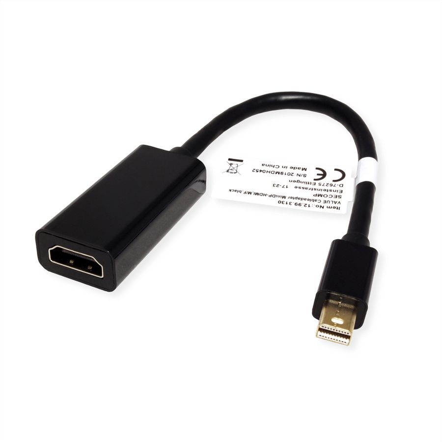 VALUE Cableadapter, MiniDP M - HDMI F
