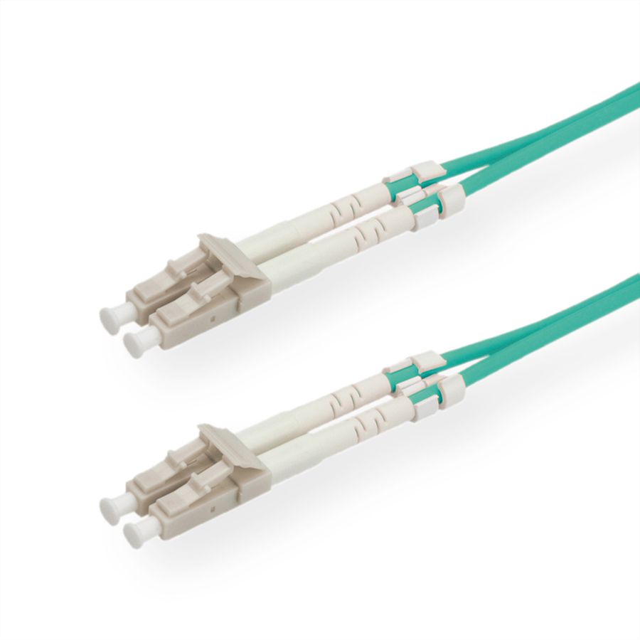 STANDARD Fibre Optic Jumper Cable, 50/125µm, LC/LC, OM3, turquoise, 1 m