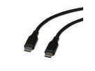 ROLINE USB 2.0 Cable, C–C, M/M, 60W, silicone, black, 1 m