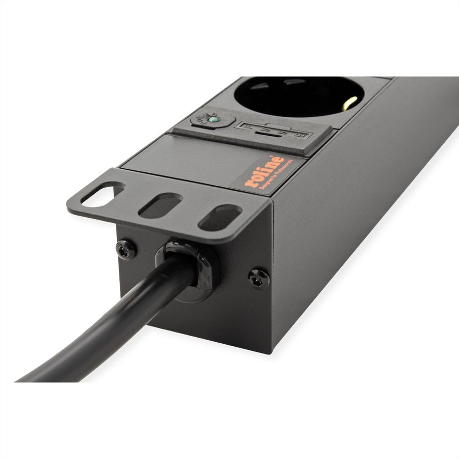 ROLINE 19" PDU for Cabinets 8x 2300W, IEC320 C14 M, black, 2 m