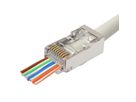 ROLINE Cat.6A (Class EA) Modular Plug, Pass-Through, for solid and stranded wire, shielded, 10 pcs.