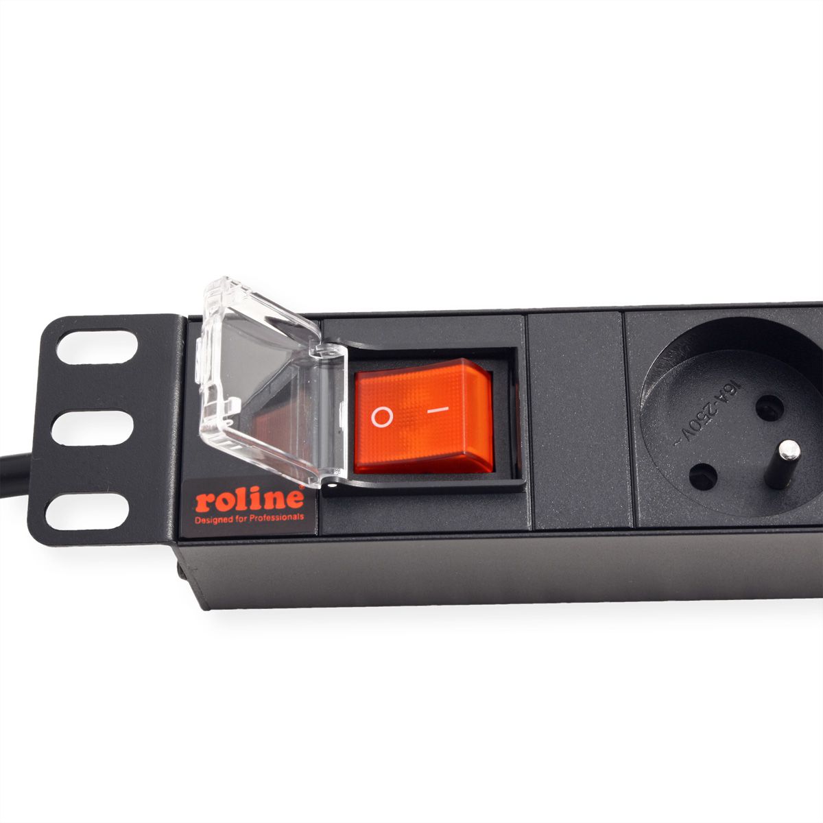 ROLINE PDU for Cabinet, 8x socket, 45°, 16A, with Switch, UTE Version, black, 1.8 m