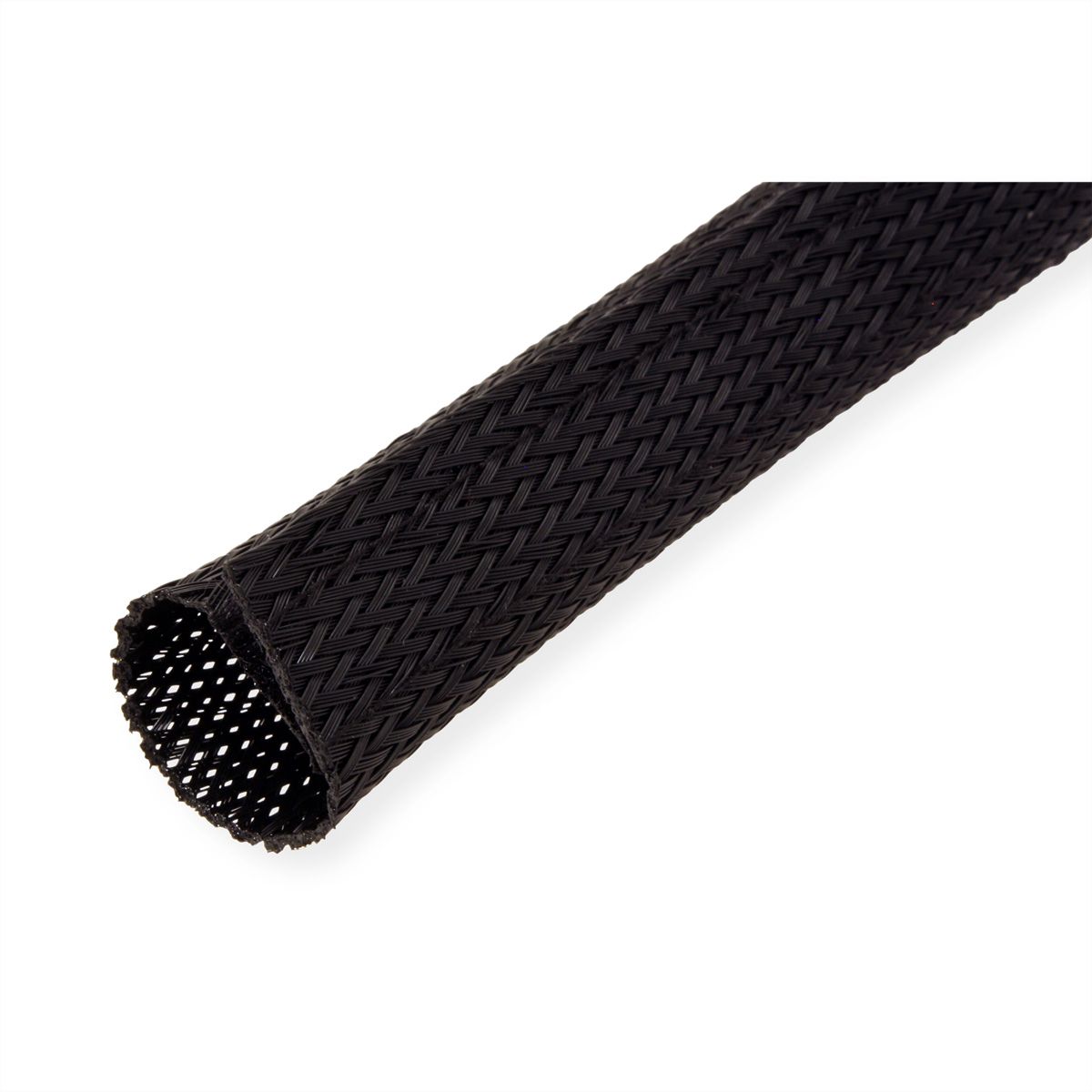 ROLINE PVC Cable Conduit, Strap Closing, black, 2.5 m