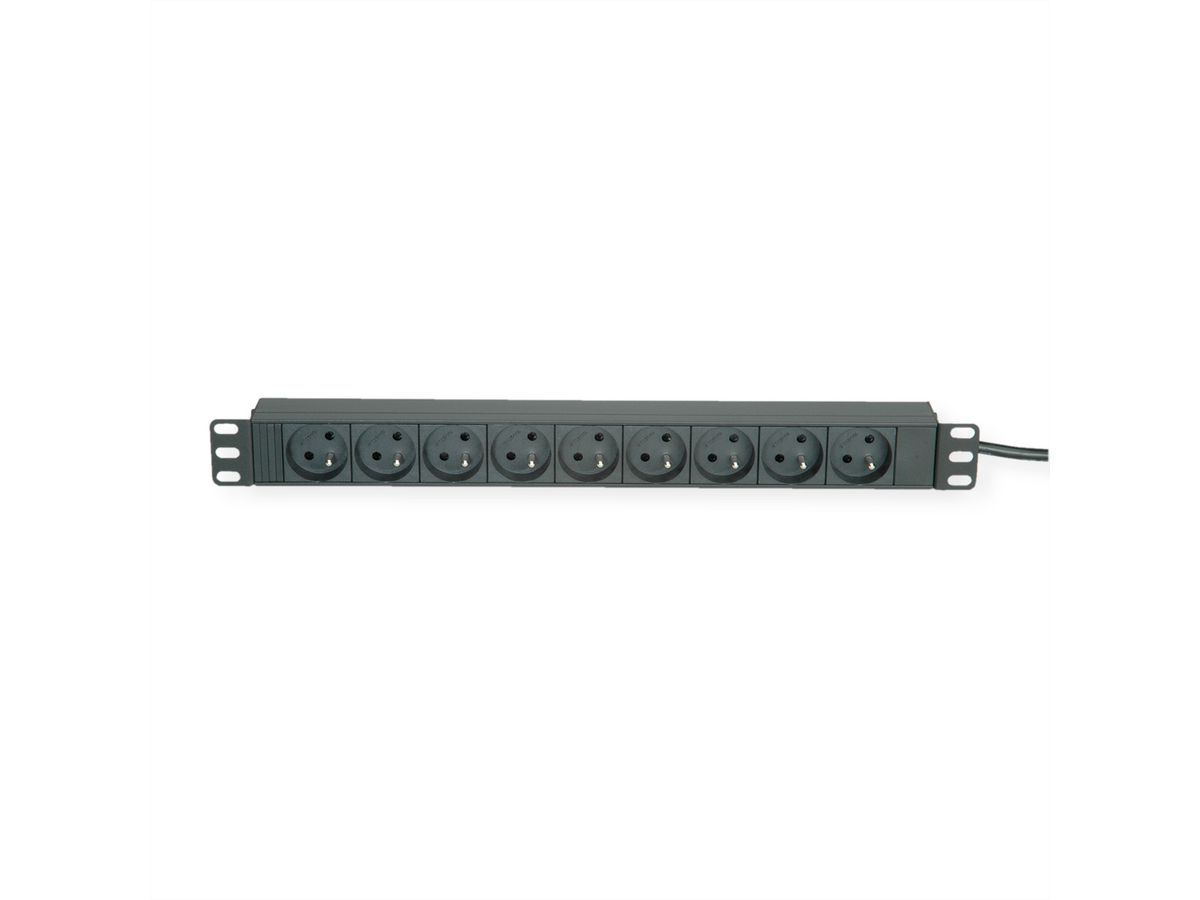 ROLINE PDU for Cabinet, 9x socket, 45°, 16A, UTE Version, black, 2 m