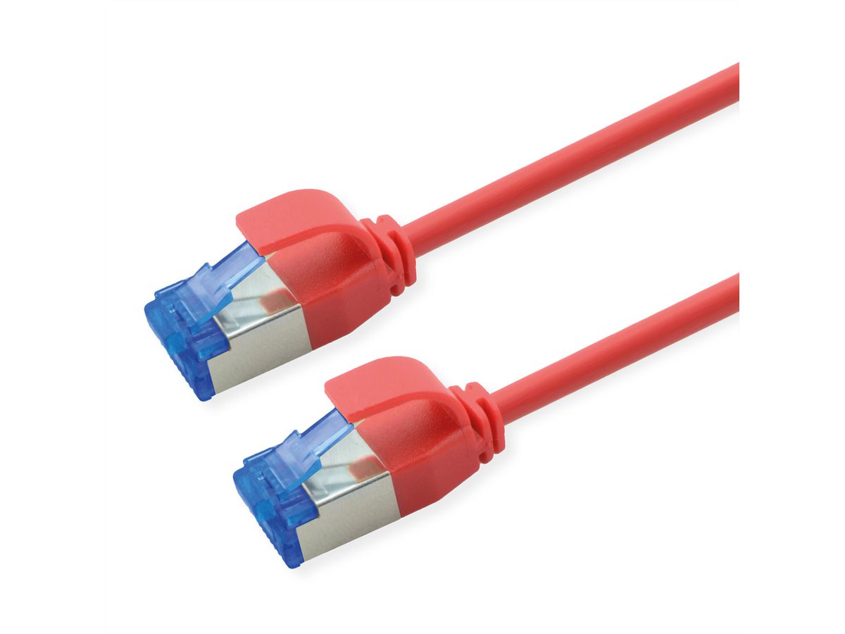 ROLINE S/FTP Patch Cord Cat.6A / Class EA, LSOH, Slim, PoE, red, 2 m