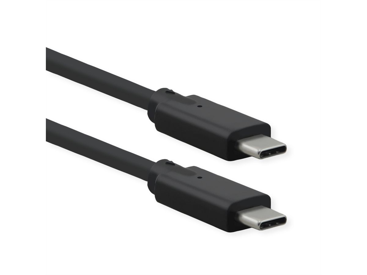 ROLINE USB 3.2 Gen 2x2 Cable, PD (Power Delivery) 20V5A, with Emark, C-C, M/M, 20 Gbit/s, black, 0.5 m