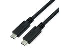 ROLINE Cable USB 3.2 Gen2 Compatible, PD (Power Delivery) 20V5A, with Emark, C-C, M/M, black, 5 m