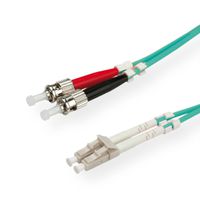 ROLINE Fibre Optic Jumper Cable, 50/125µm, LC/ST, OM3, turquoise, 0.5 m