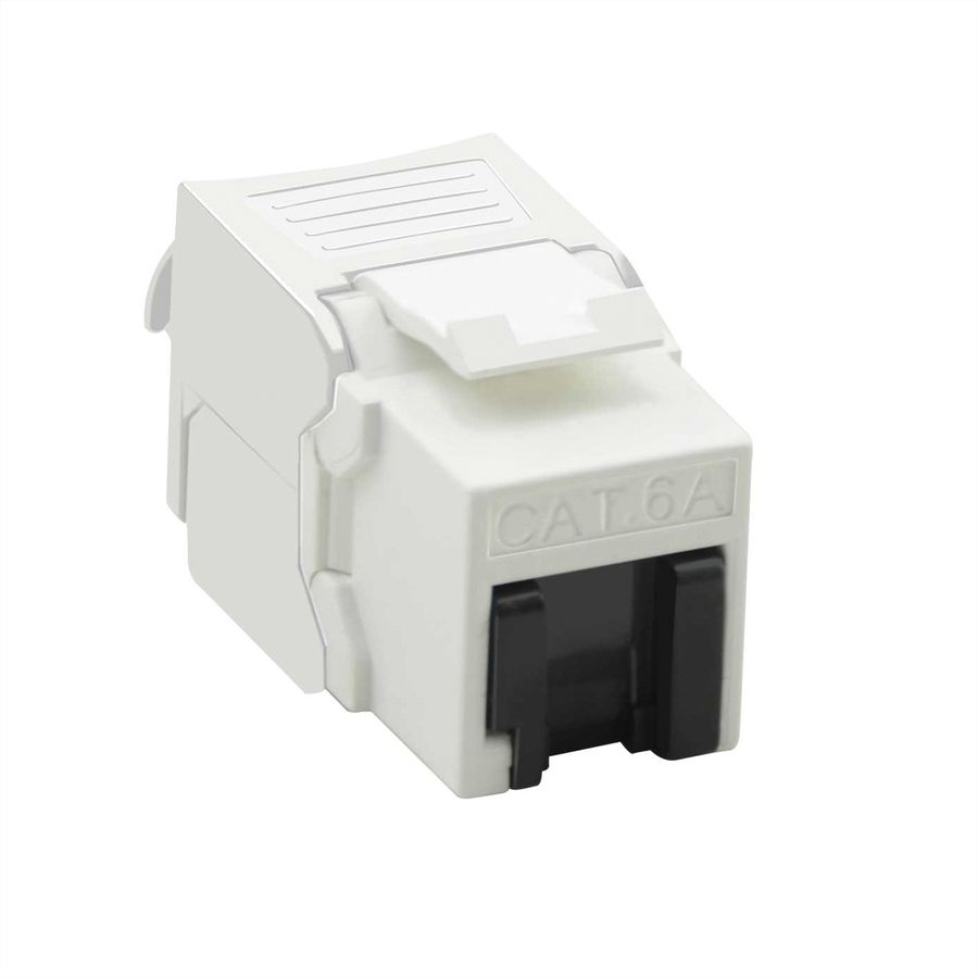VALUE Cat.6A (Class EA) Keystone, RJ-45, UTP, tool-free, silver, white