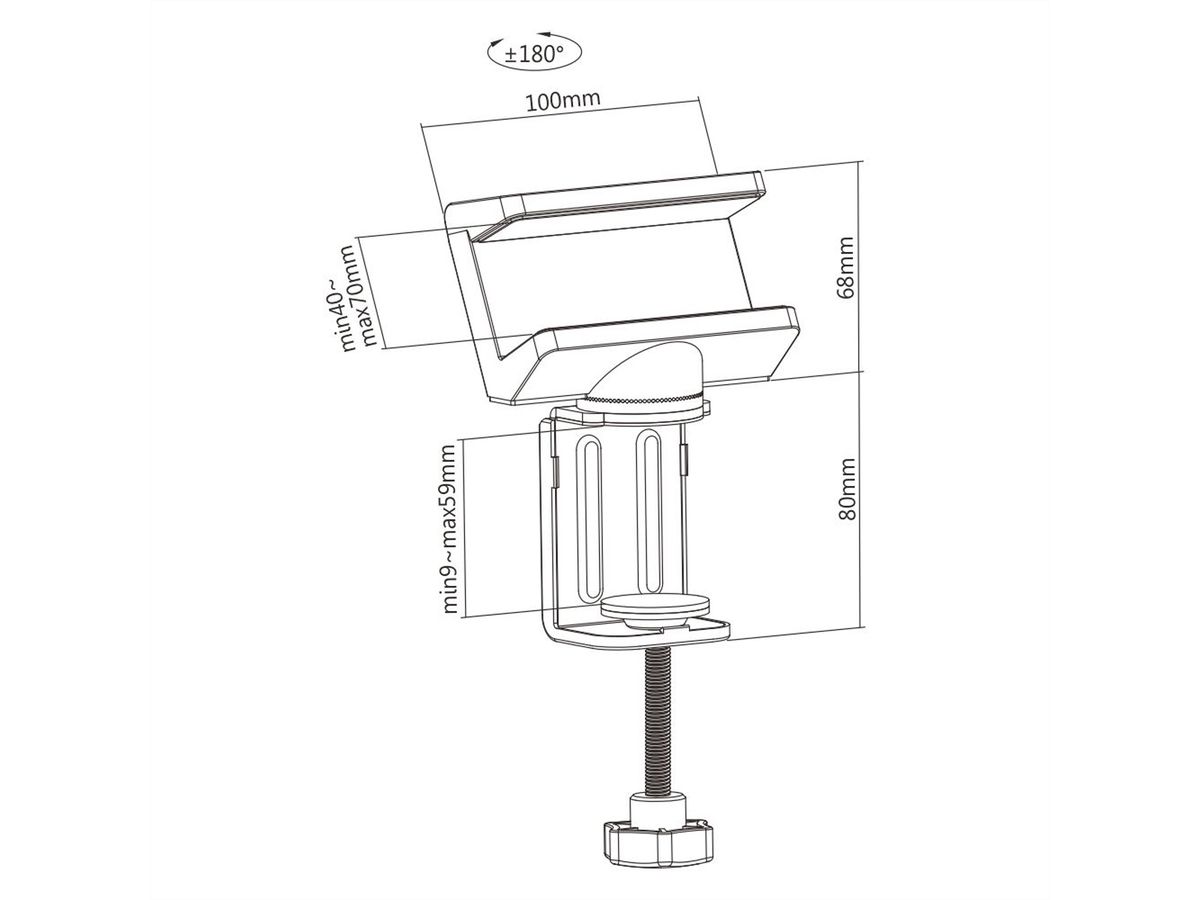 VALUE Clamp-On Power Strip Holder, 360°, white