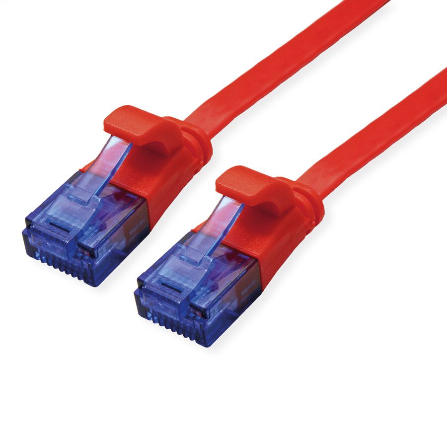 VALUE UTP Patch Cord, Cat.6A (Class EA), extra-flat, red, 1 m