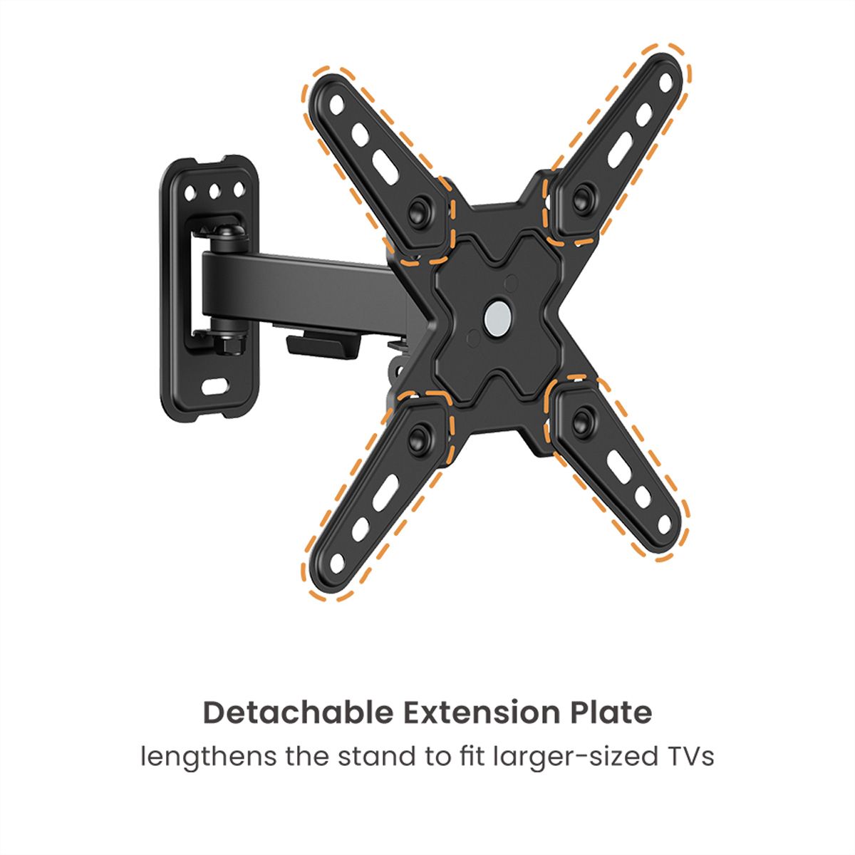 VALUE TV Monitor Arm, Wall Mount, 2 joints, 13–43 inch, max. 20 kg