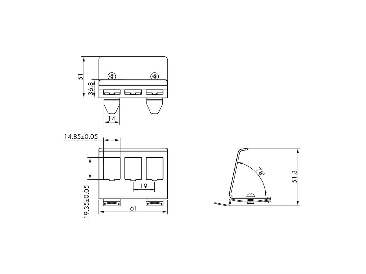 ROLINE DIN Rail Adapter, empty, for 3x Keystones