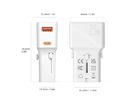 VALUE POCKET Travel Charger, EU/UK/US, 2x Ports (A+C), 25W, white