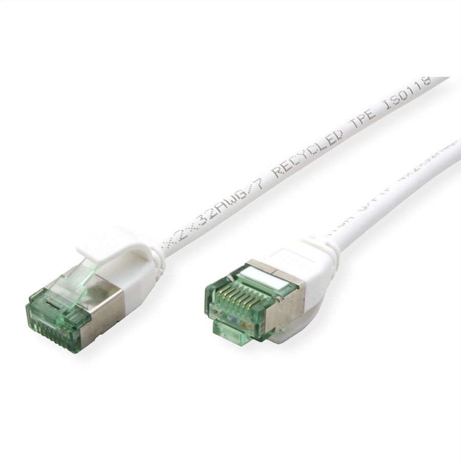 ROLINE RM U/FTP DataCenter Patch Cord Cat.6A (Class EA), slim, white, 0.15 m