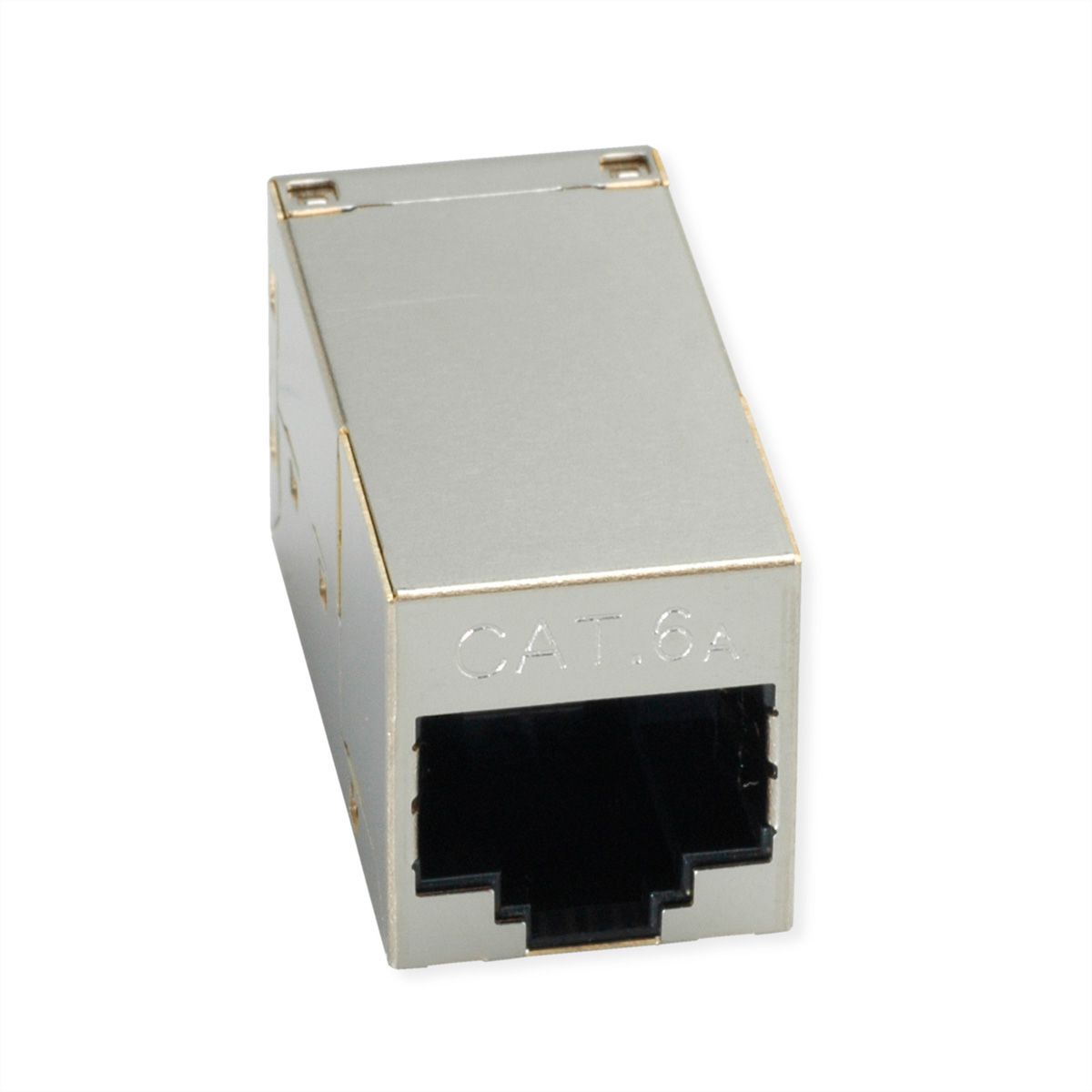 ROLINE RJ-45 Mini Inline Coupler, Cat.6A (Class EA), shielded, silver