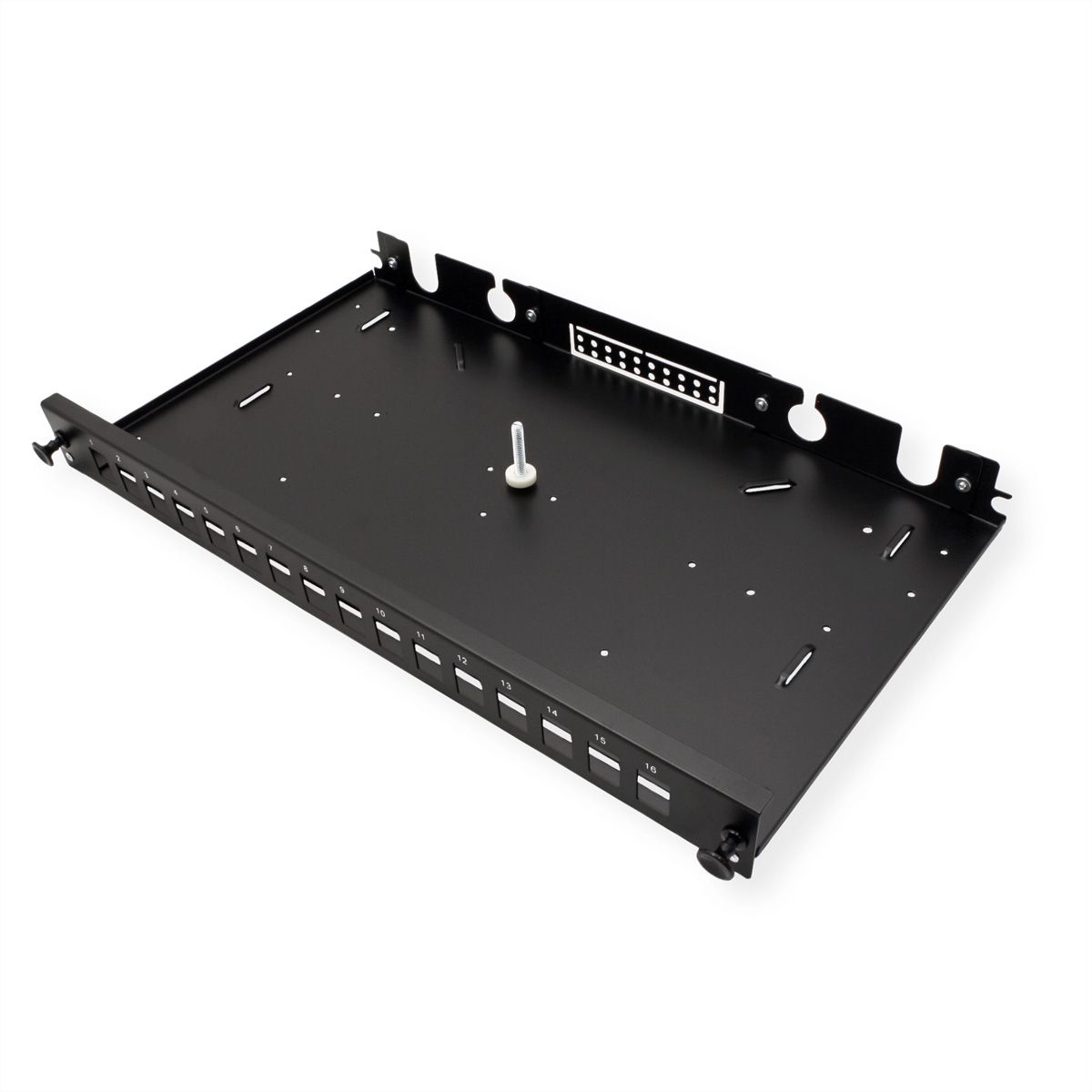 ROLINE 19" 1U Fiber Optic Patch Panel, for 16 Keystones, black