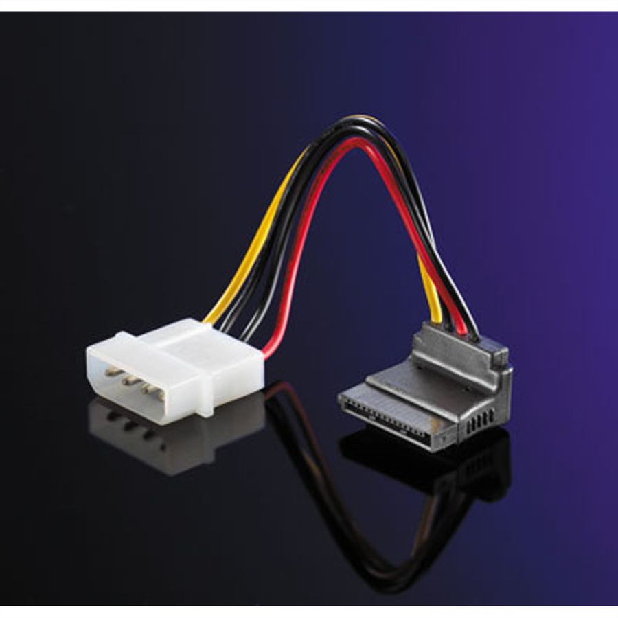ROLINE Power Adapter Cable, 4-pin HDD to SATA (90°), 0.1 m