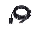 STANDARD USB 2.0 Extension Cable, active with Repeater, black, 5 m