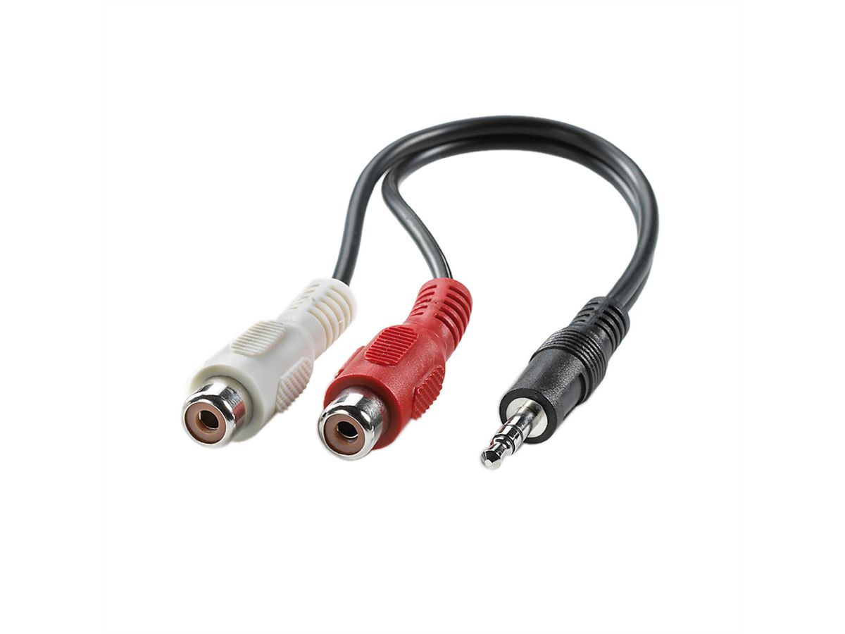 VALUE 3.5mm (M) - Cinch (2x M) Cable, black, 0.2 m