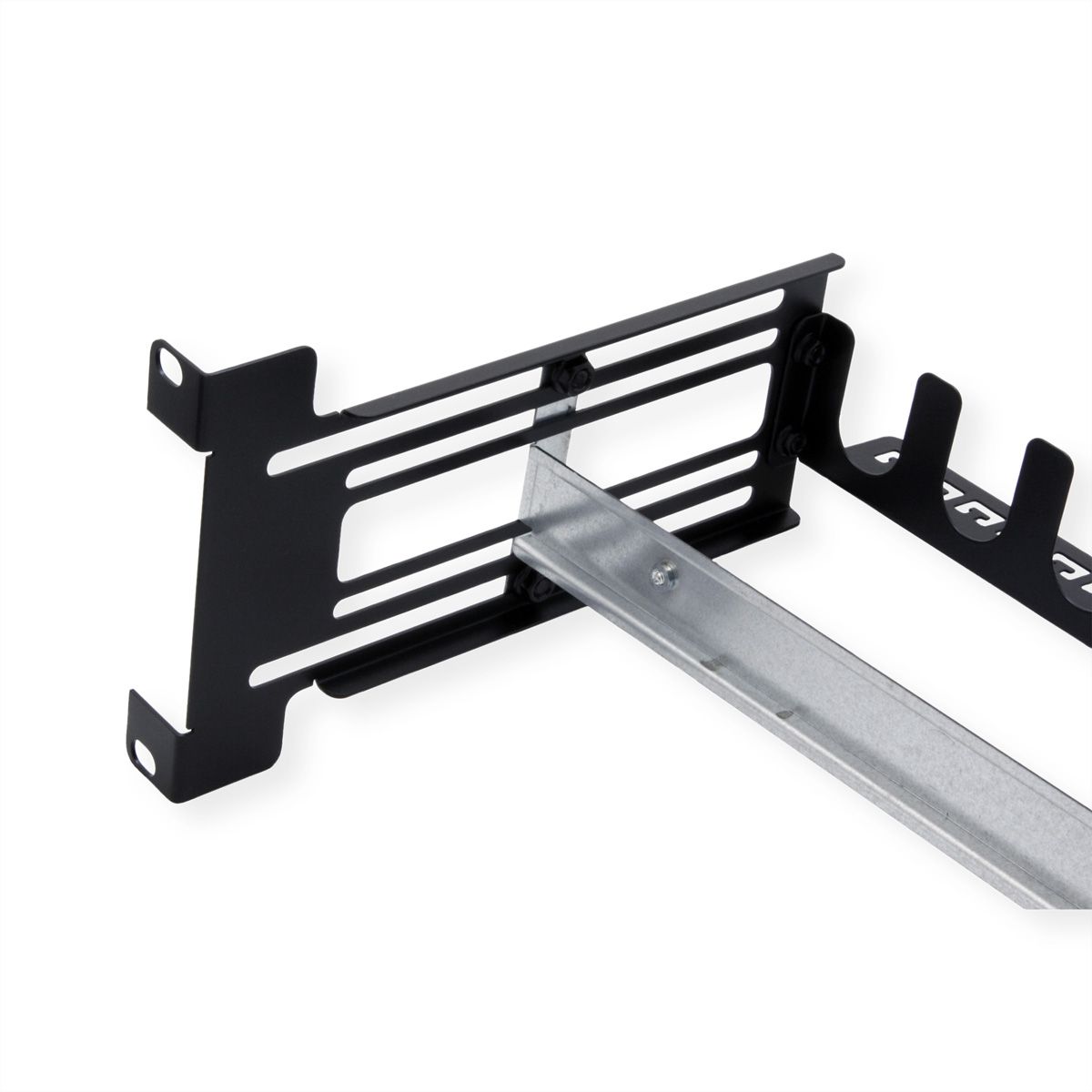 VALUE 19" Support Frame for DIN Rail-Mounted Devices, 3U, with Cable Management, black