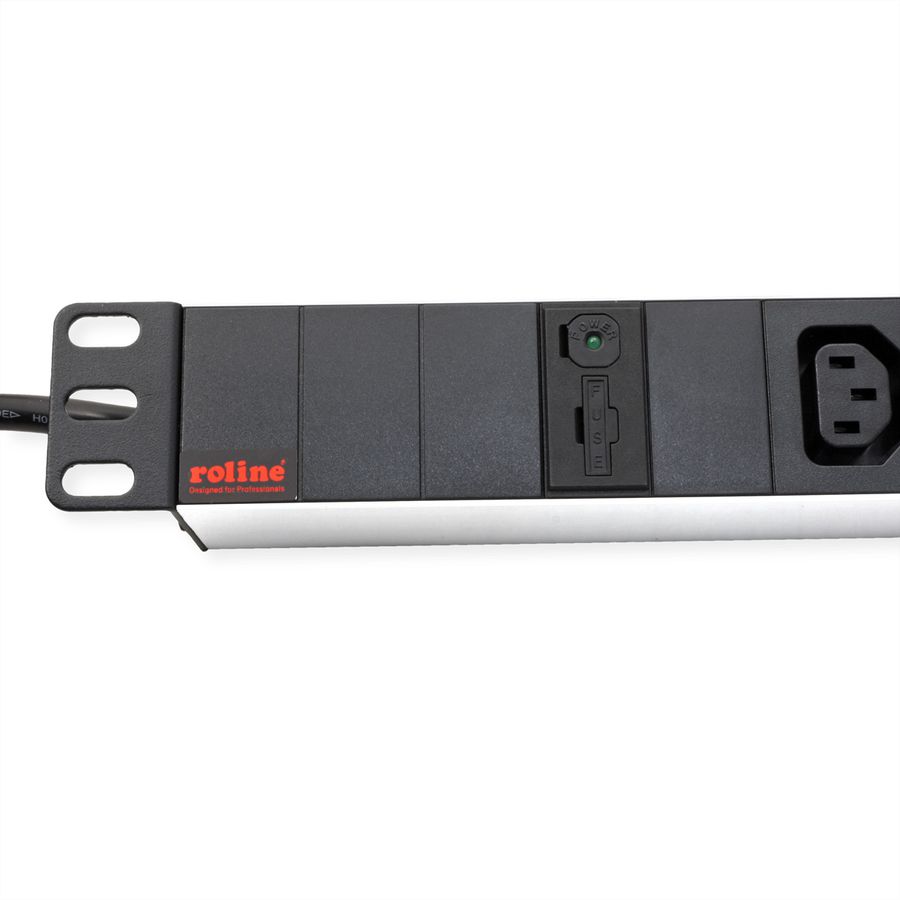 ROLINE 19" PDU for Cabinets 8x IEC320 C13 - C14 M, 10A fused, silver, 2 m
