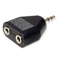 VALUE 3.5mm Adapter, 1x 3.5mm M to 2x 3.5mm F