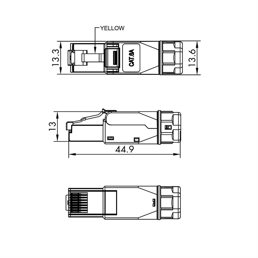 VALUE Field Plug Cat.6A/Class EA, shielded, short screw