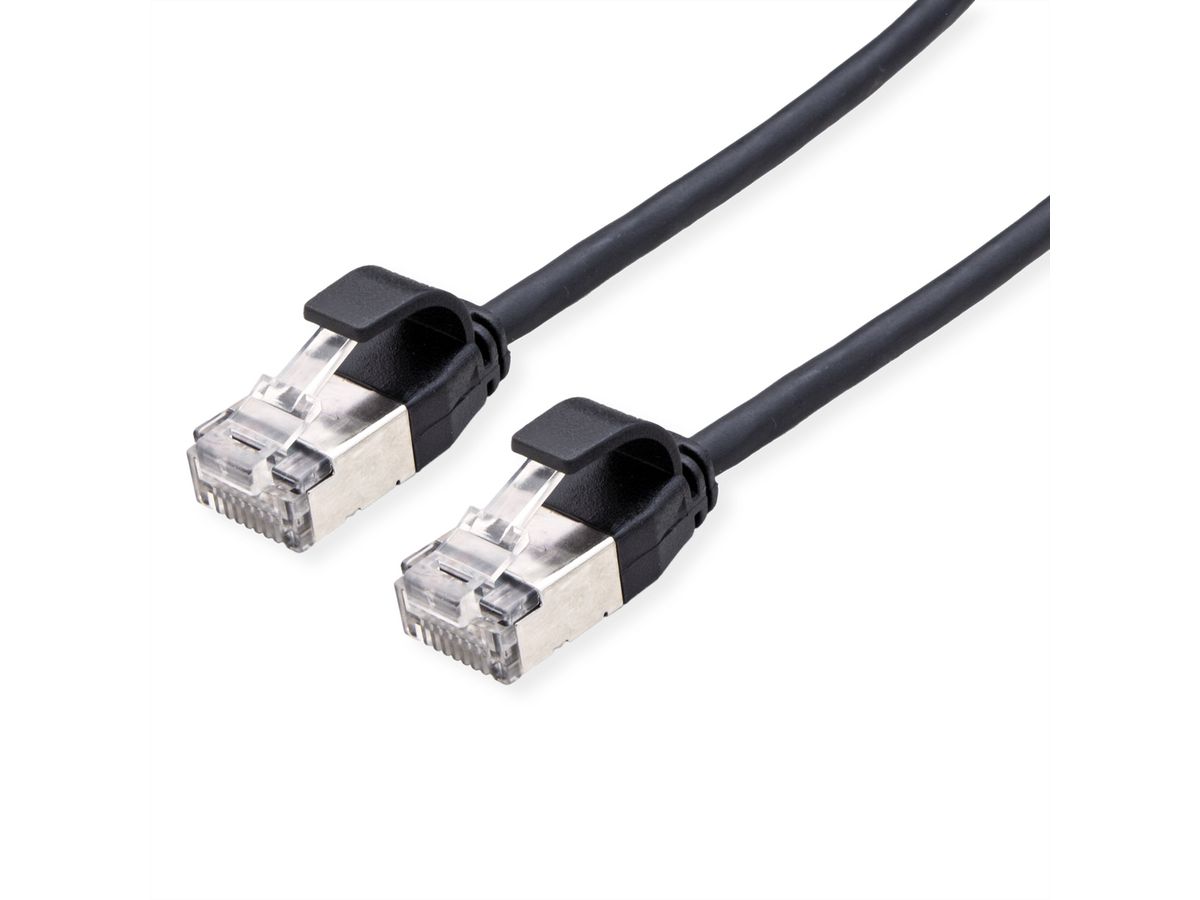 ROLINE U/FTP DataCenter Patch Cord Cat.6A (Class EA), LSOH, slim, black, 0.15 m