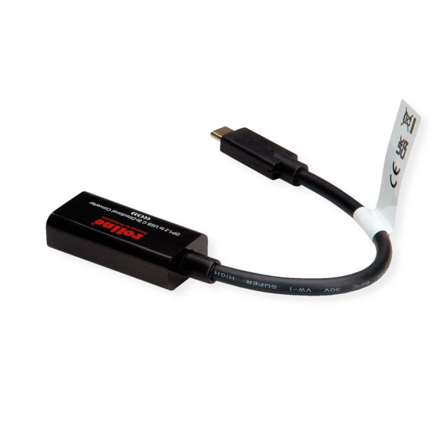 ROLINE USB-C - DisplayPort AdapterCable, M/F, Bi-directional, 0.2 m