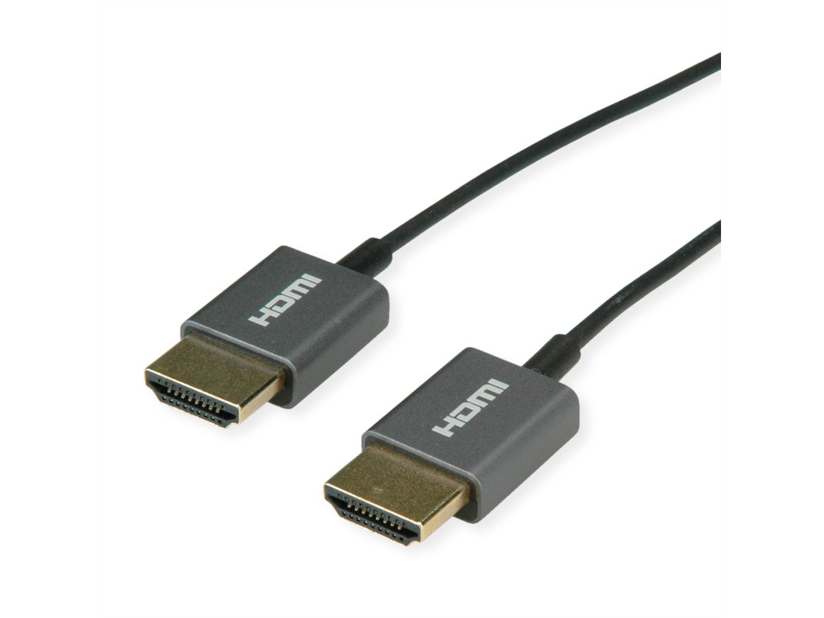 ROLINE HDMI 4K (3840 x 2160) Ultra HD Cable + Ethernet, M/M, Coaxial, Ultra-Slim, black, 2 m