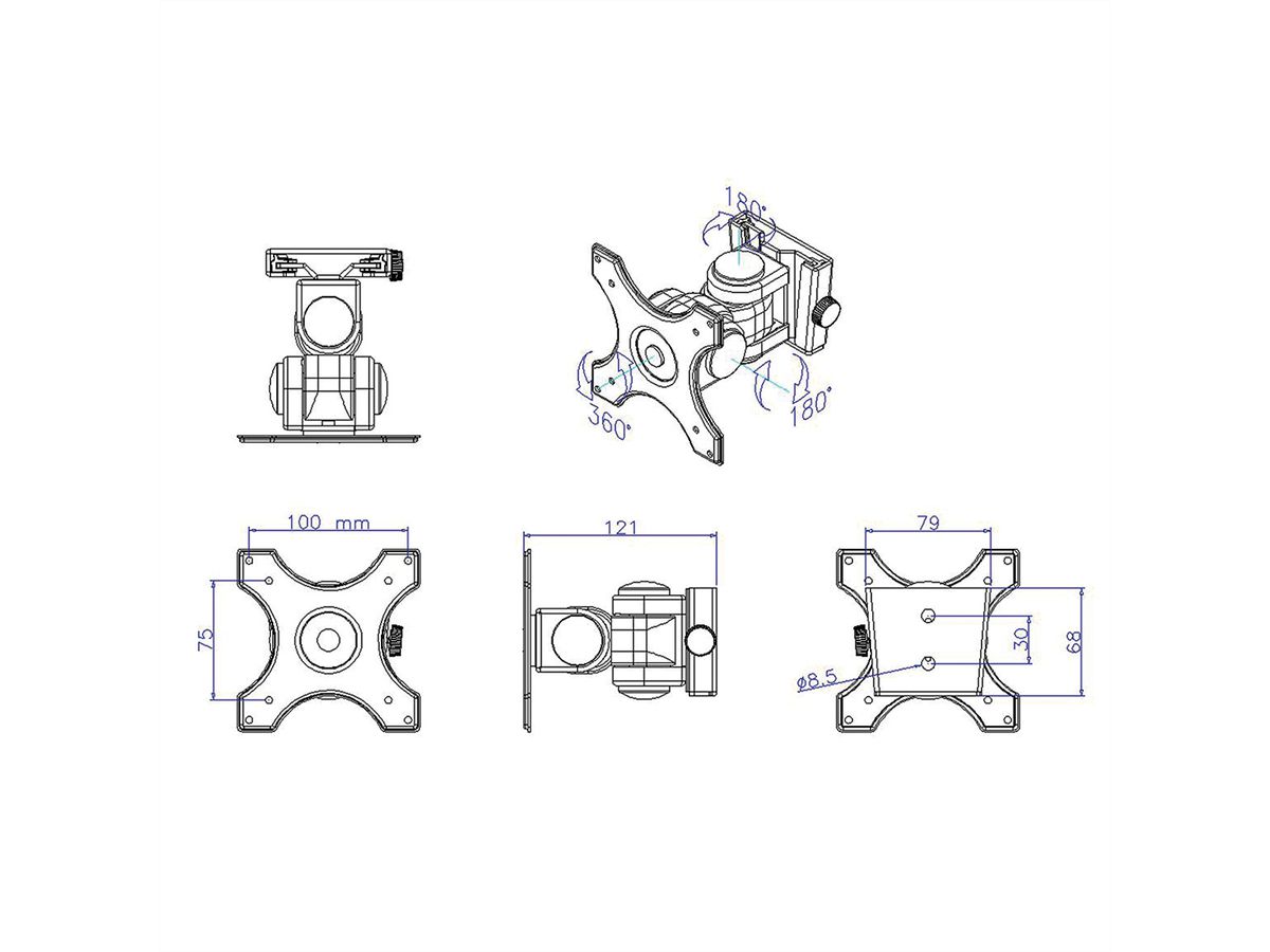 VALUE LCD Monitor Wall Mount Kit, 2 Joints