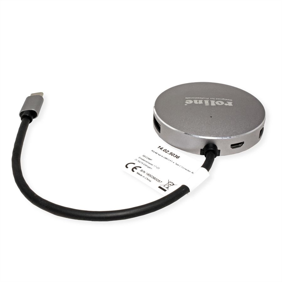 ROLINE USB 3.2 Gen 1 Hub, 4 Ports, Type C connection cable