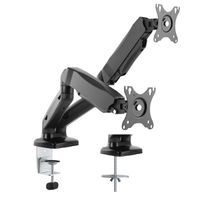 VALUE Dual LCD Monitor Stand Pneumatic, Desk Clamp, Pivot, 5 Joints, black
