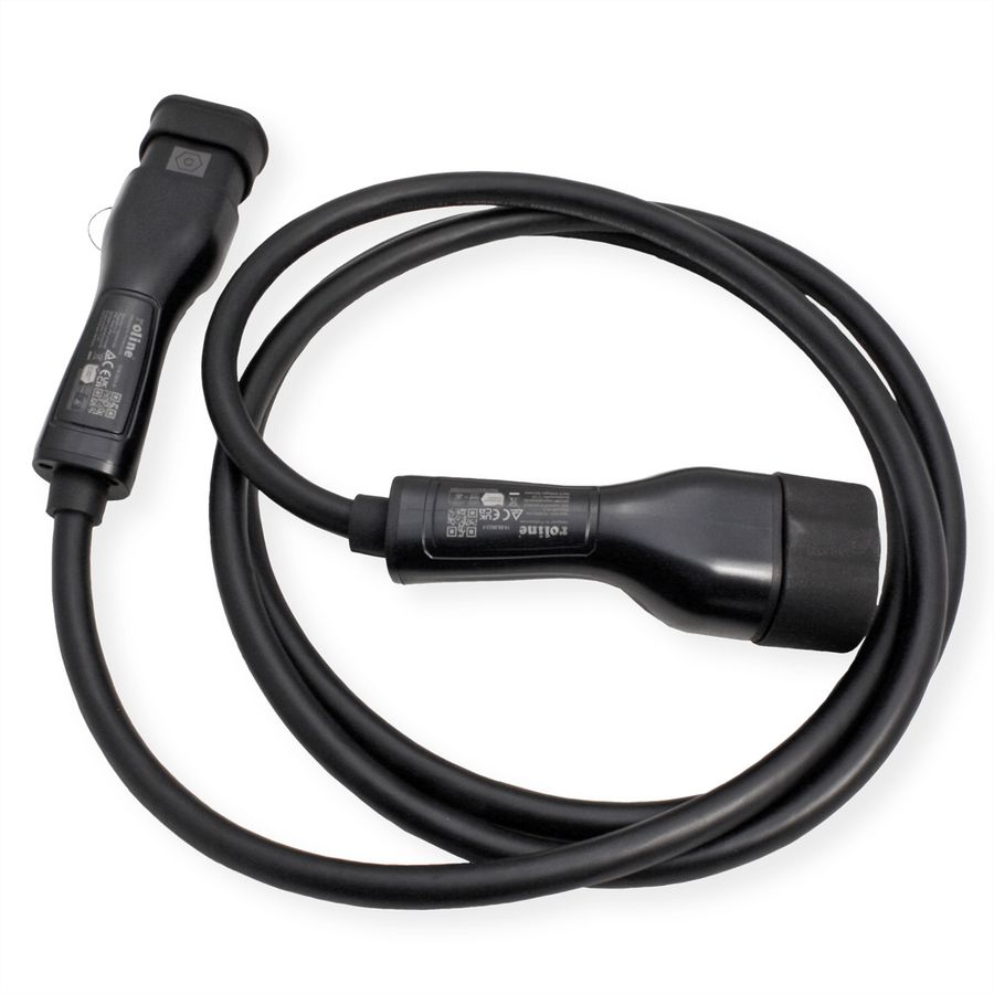 ROLINE EV Charging Cable Assembly Type2, 3-Phase, 480VAC (3P+N+E), 32 A, 22 kW, 3 m