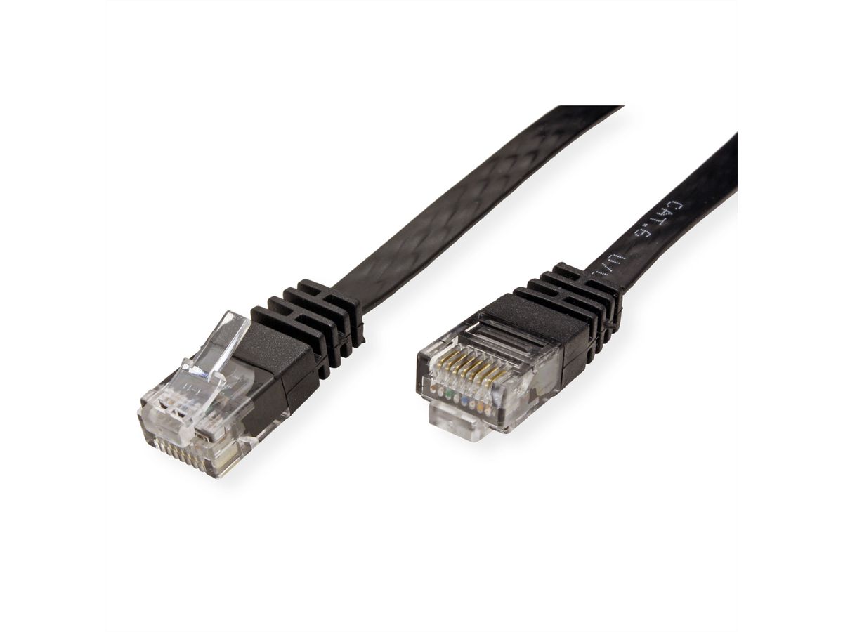 VALUE UTP Patch Cord, Cat.6 (Class E), extra-flat, black, 0.5 m