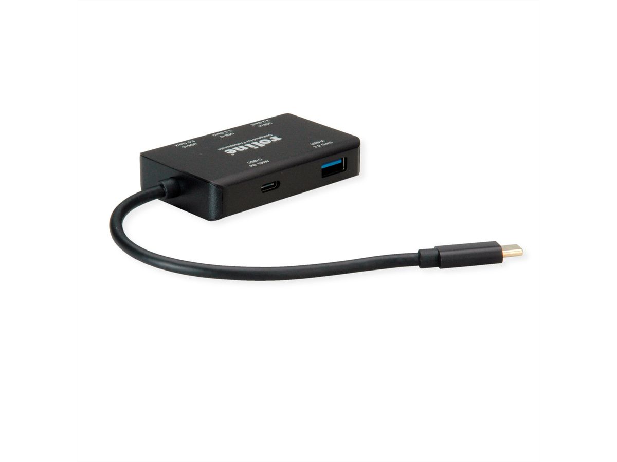 ROLINE USB 3.2 Gen 2 Hub, 4 Ports (2x A + 2x C), PD (100W)
