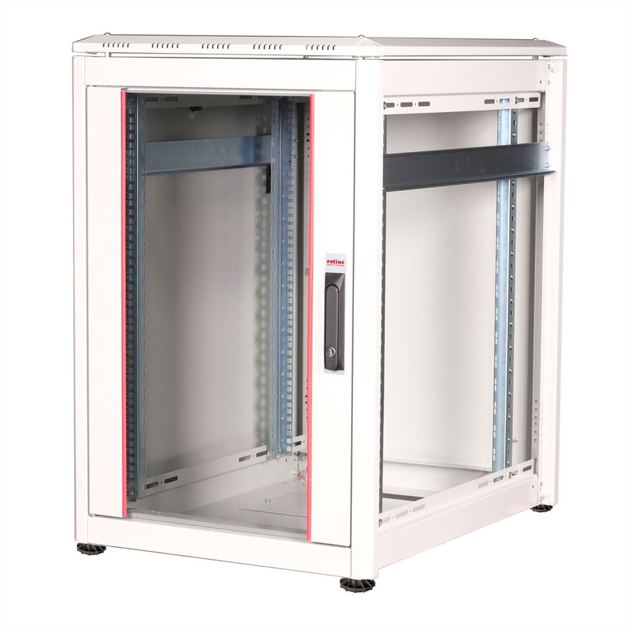 ROLINE 19-inch Network Cabinet Pro 16 U, 600x800 WxD glass door grey
