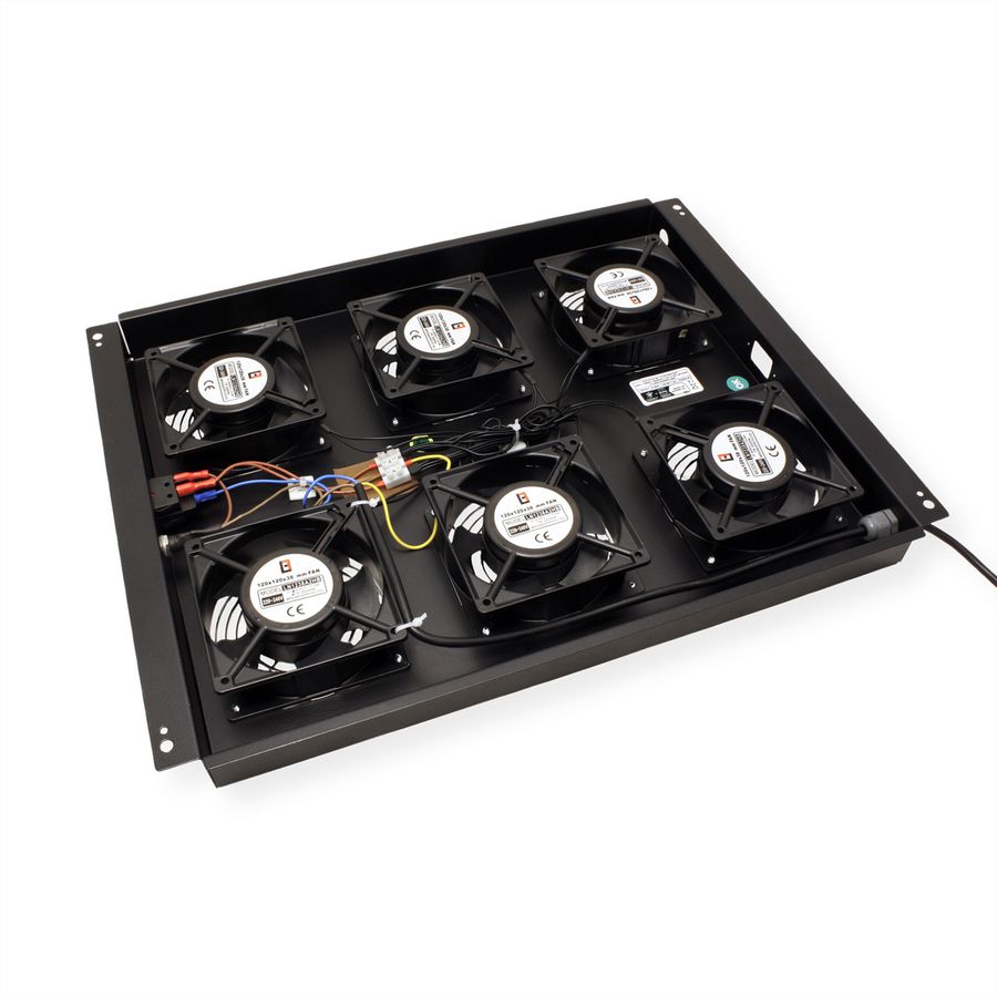 ROLINE 19" roof fan unit with 6 fans, ON/OFF for server rack PRO series, black