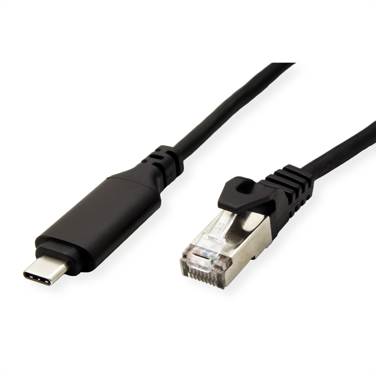 ROLINE USB-C to Gigabit Ethernet Cable Converter, black, 2 m