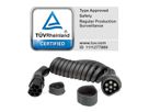 ROLINE EV Charging Cable Assembly Type2, 1-Phase, 250VAC (1P+N+E), 32 A, 7.4 kW, spiral, 7.5 m