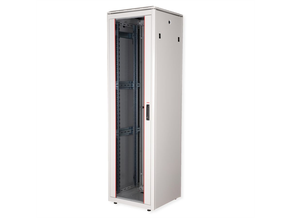 ROLINE 19-inch Network Cabinet Pro 42 U, 600x600 WxD glass door grey
